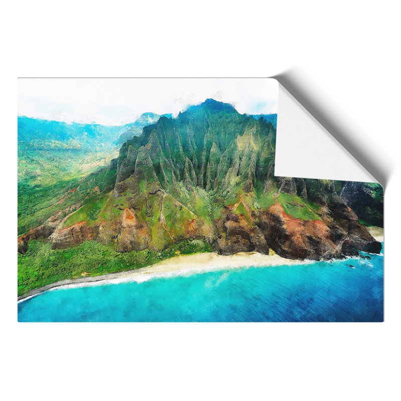 Na Pali Coast in Hawaii Painting - Frameless Print, 21cm H x 30cm W x 0.1cm D