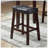 3-Piece Counter Height Glossy Print Breakfast Table With Stools, Espresso