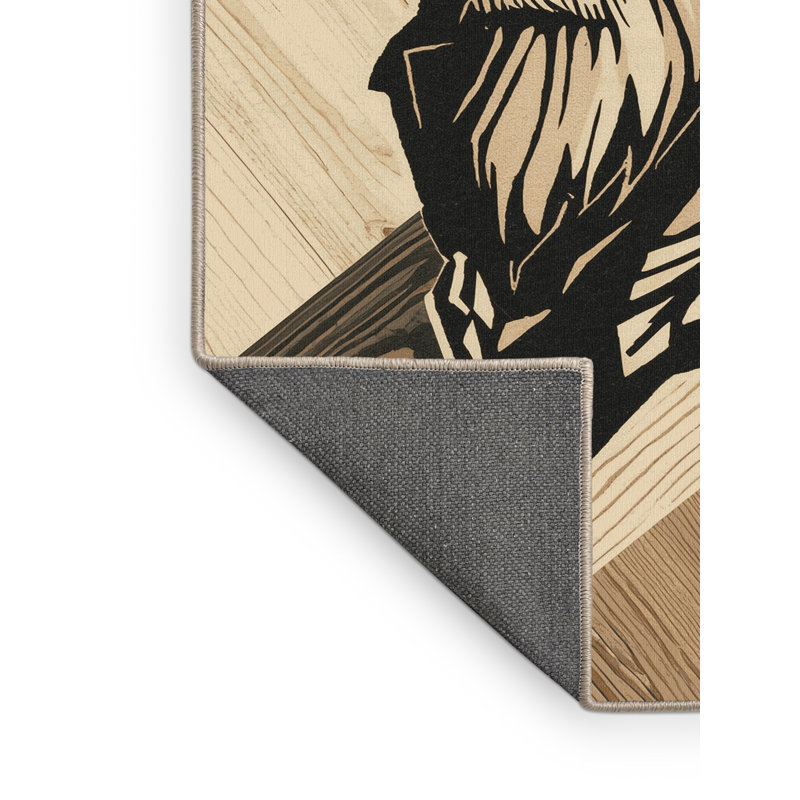 Tapis moelleux moelleux en bois rustique et viking Raider, 5 x 7