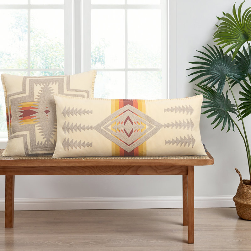 Harding Hug Pillow Ivory 14x30", 14"H x 14"W, Ivory Southwestern