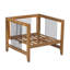 Fauteuil de patio en bois d'acacia avec accents de corde et coussins profonds Dravik-128843145
