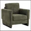 Fauteuil d'appoint rembourré avec accoudoirs en bois et coussin épais-130605536