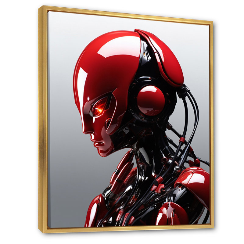 «Beastly Robot II», reproduction sur toile, H 20 po x l 12 po x P 1 po, Cadre flottant doré