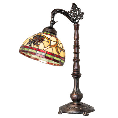 20" High Pinecone Bridge Arm Table Lamp
