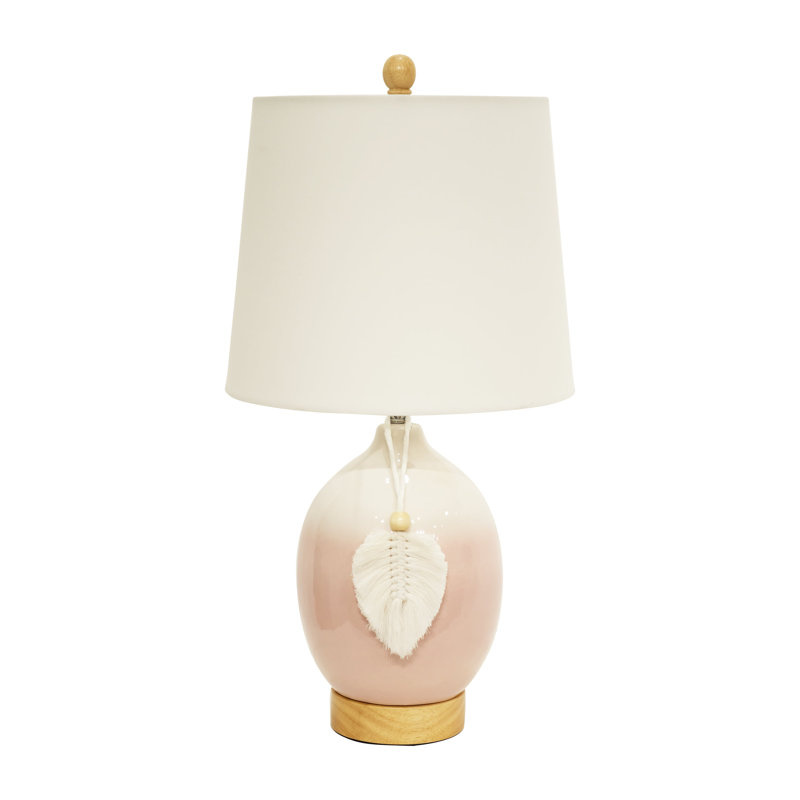 Lampe de table en céramique Damante, Ombre-Pink