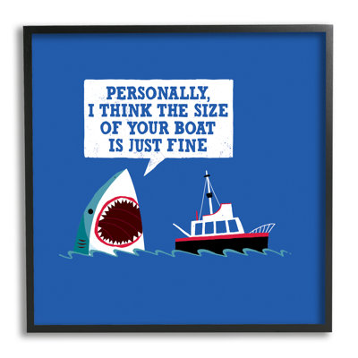«Silly Shark Eating Boat Ship Blue Ocean Waves» par Michael Buxton - impression