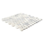 Arabsecato Carrara 1" Hexagon 12 in. x 12 in. Honed Marble Mosaic Floor and Wall Tile