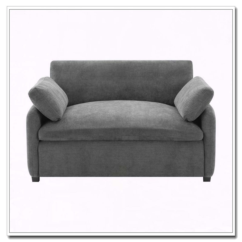 Fauteuil simple surdimensionné en chenille 50 * 43 ", chaise d'appoint large et profonde, Gris