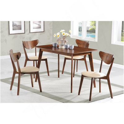 Daglosten Off-White And Chestnut 5-Piece Dining Set