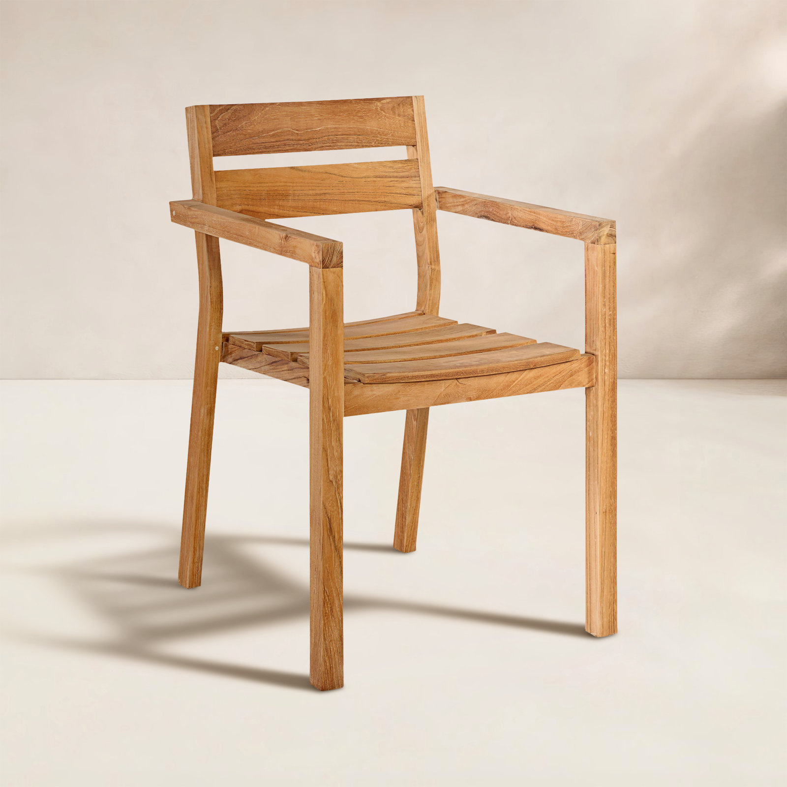 Beardall Stackable Teak Patio Armchair