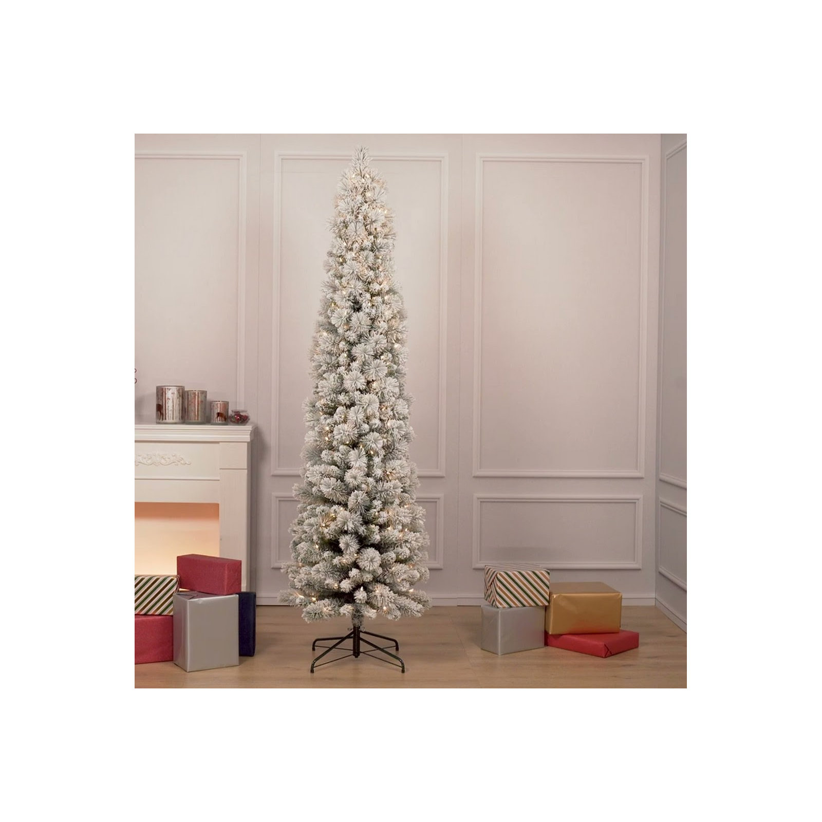 Lighted Artificial Pine Christmas Tree, 6.5' H