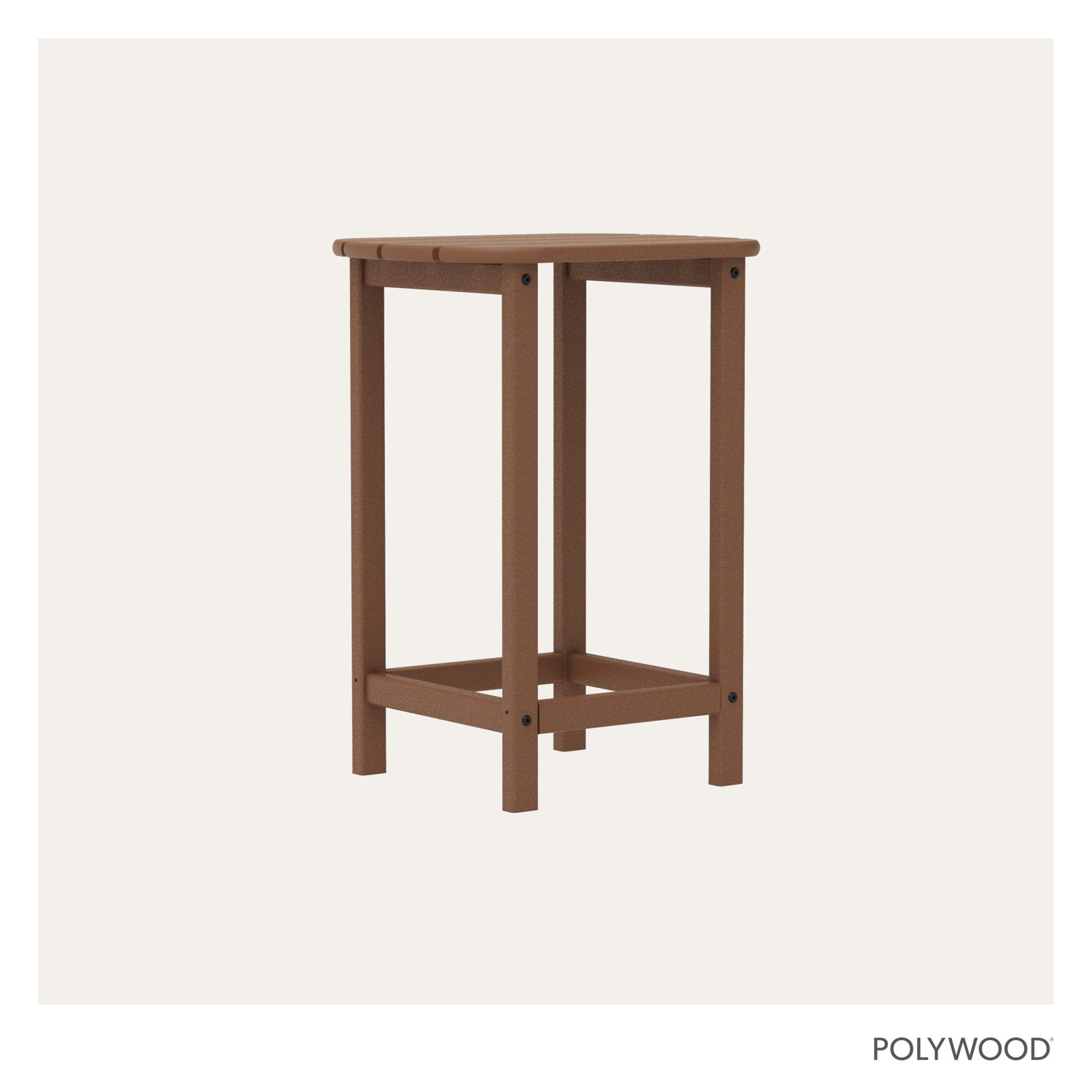POLYWOOD® South Beach 19" Patio Side Table, Teak