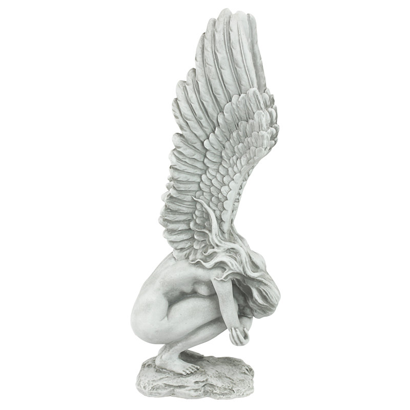 Statue souvenir et rédemption de l'ange, H 15 po x l 4 po x P 6,5 po