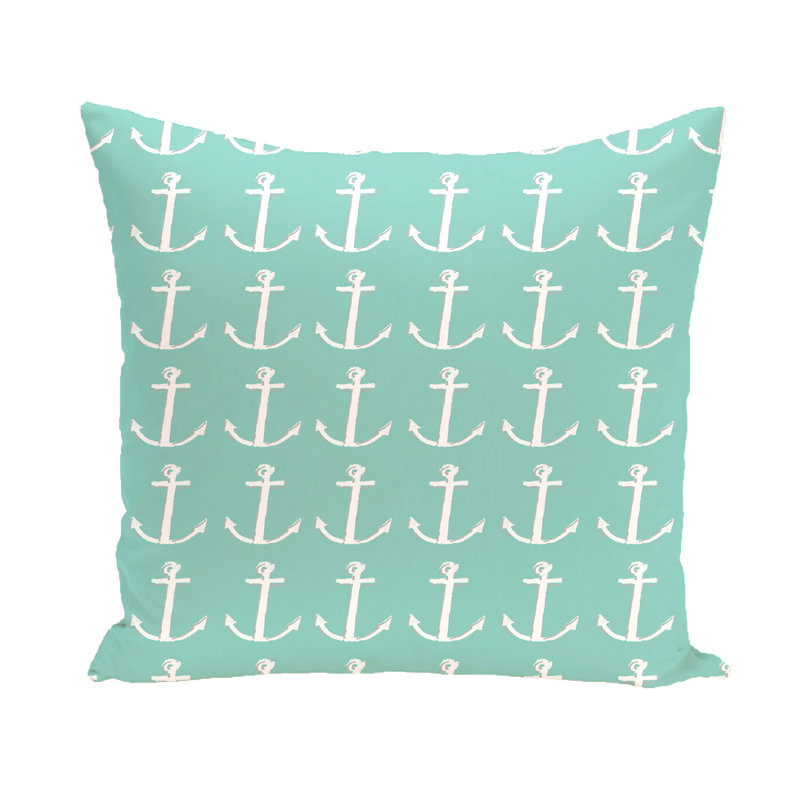 Coastal Calm Reversible Throw Pillow, 20"x20", Aqua/Grey