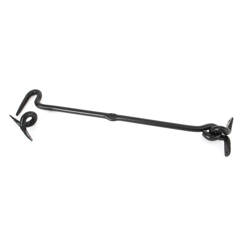 Forged Cabin Hook, 7.7cm H x 36.7cm W x 3cm D, Black