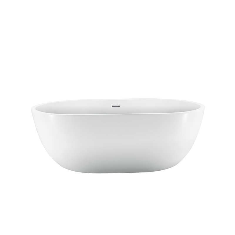 Piper 70.75'' x 45.25'' Soaking Acrylic Bathtub, White