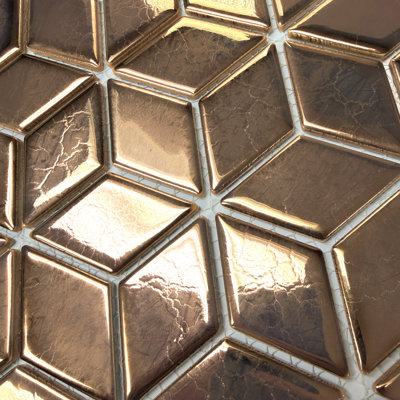 Carreau de mosaïque en porcelaine 10 1/4 po x 11 3/4 po Hudson Rhombus