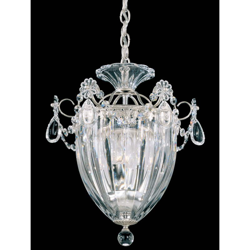 Bagatelle Pendant, Silver Gray, Radiance Crystal, 9.5" H x 8" W x 8" D