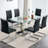Plouffe Glass Top Metal Base Dining Table-1324265956