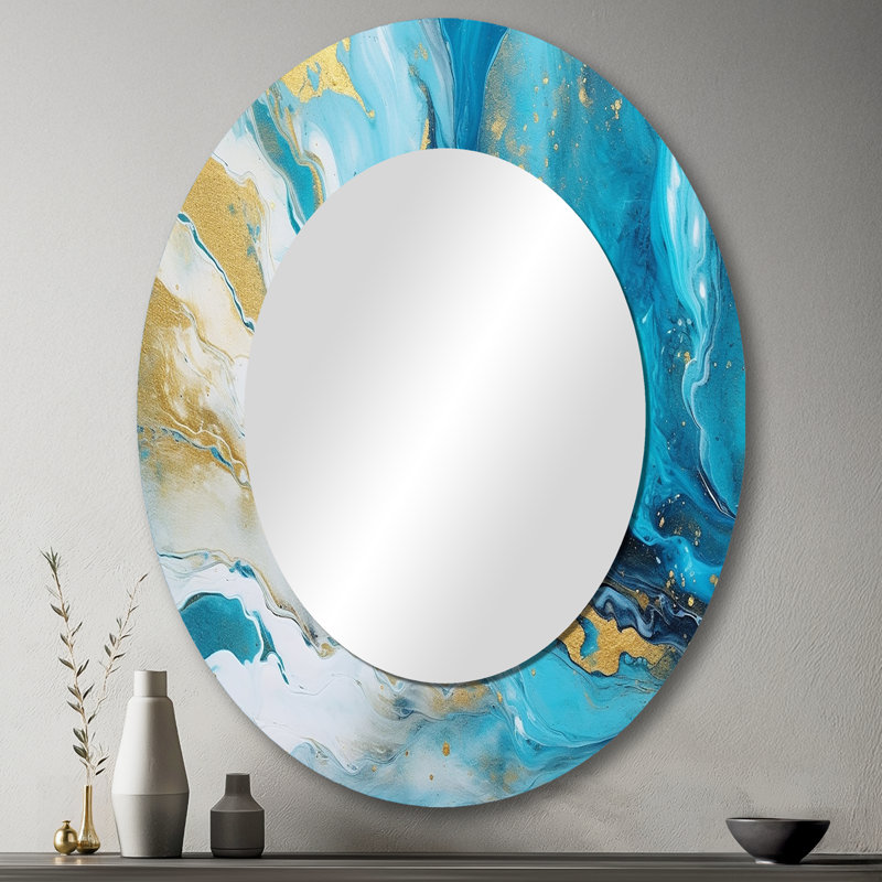 Melissus - Miroir abstrait en métal, 43 po x 33 po
