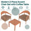 Ensemble de chaises d'appoint de salon - canapé moderne 2 pièces avec table basse, structure en PP et en acier, coussins moelleux pour le salon, balcon (2 + 1)-217201662