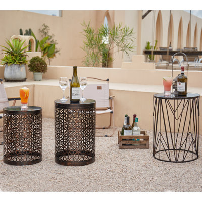 Kareme Iron Top Nesting Tables End Table