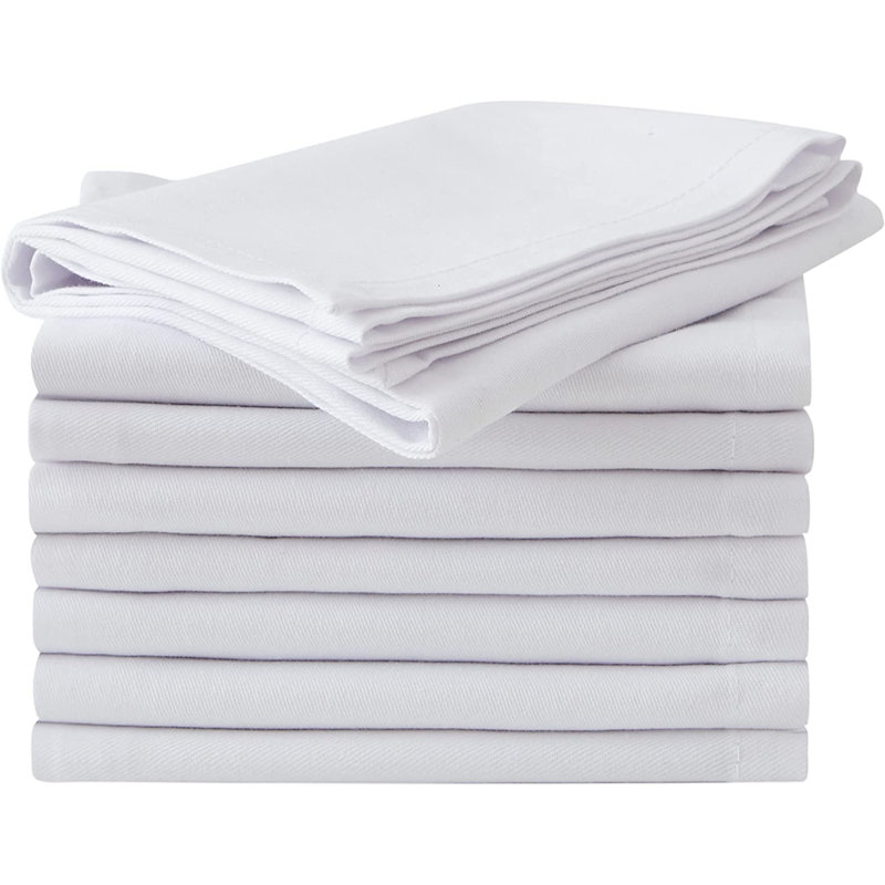 Paquet de 8 serviettes de table en polytétrafluoroéthylène blanc