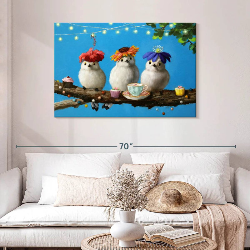 Garden Party Birds, H 30 po x l 45 po