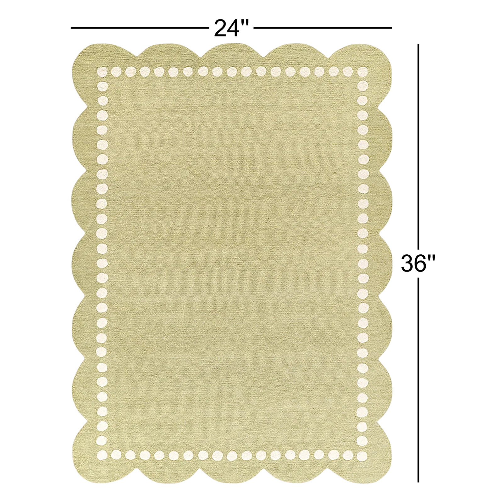 Lola Green Hand-Tufted Wool Rug, Rectangle 2' x 3'