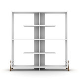 Wood Frame 6 Shelves Bookcase Industrial Bookshelf Modern Bookcases Large Bookshelf Organizer
