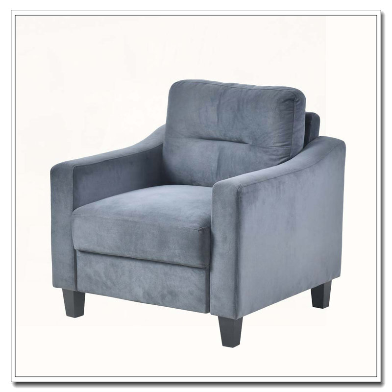 Fauteuil d'appoint en velours, Gris