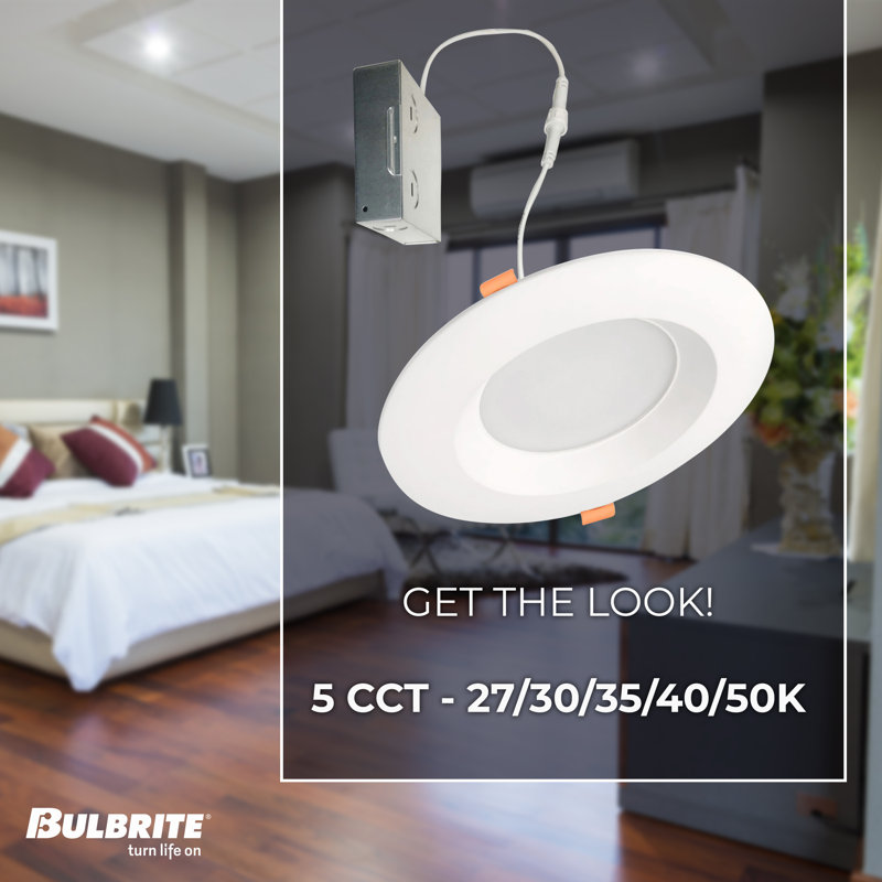 6-Inch White Aluminum Dimmable LED Recessed Lighting Kit