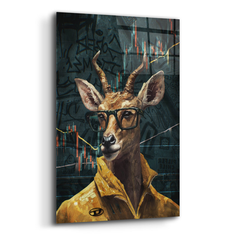 «Crypto Antelope» par Svetlana Aleynikova, art mural en verre acrylique, H 24 po x l 16 po