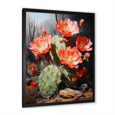 Cactus Ruby Blooms - décoration murale cactus