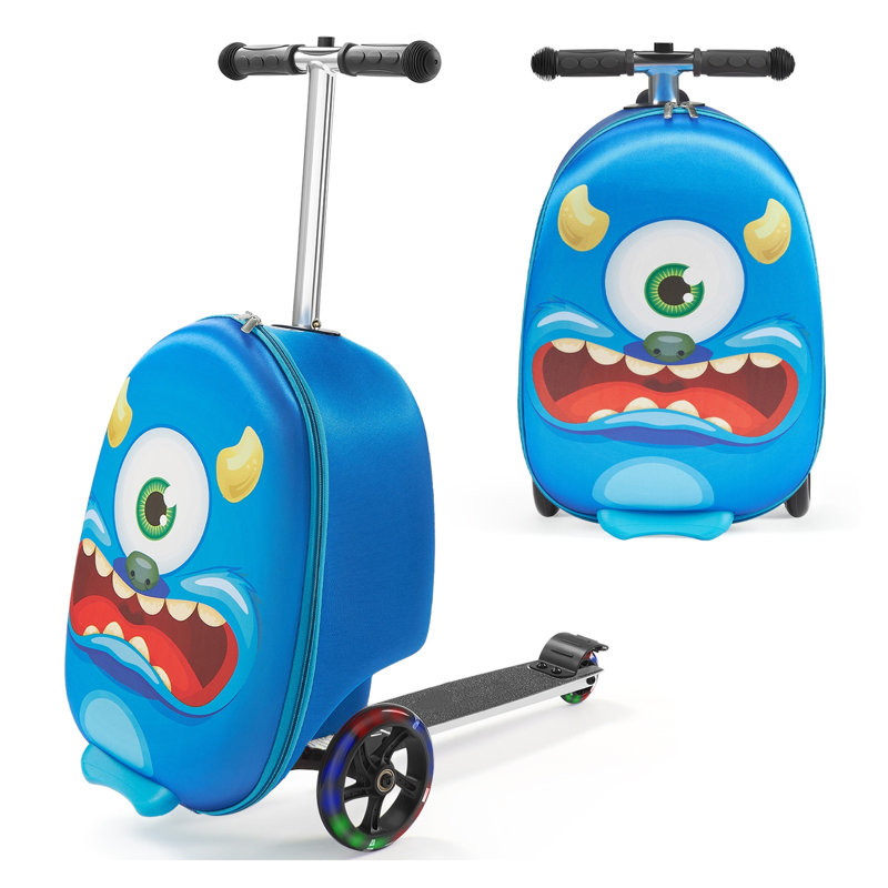 Valise à roulettes bleue pour enfants avec valise 20 pouces