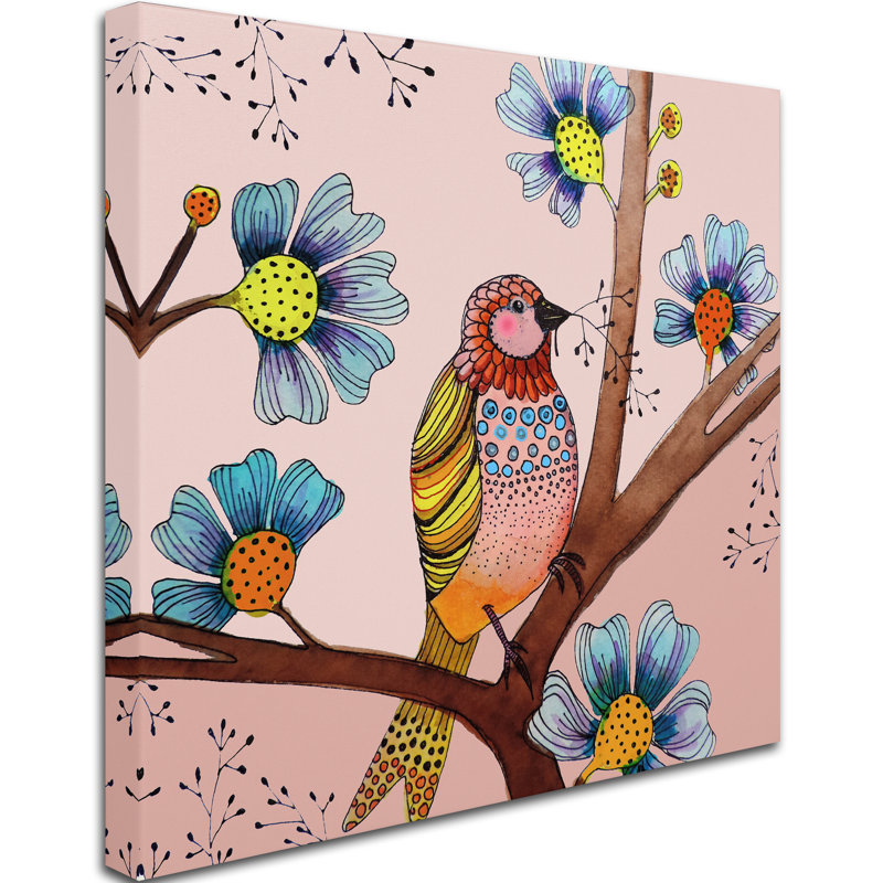 Sylvie Demers Pink Bird Canvas Art, 15" x 20"