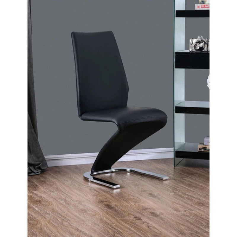 Ensemble de 2 chaises d'appoint rembourrées en similicuir, Noir