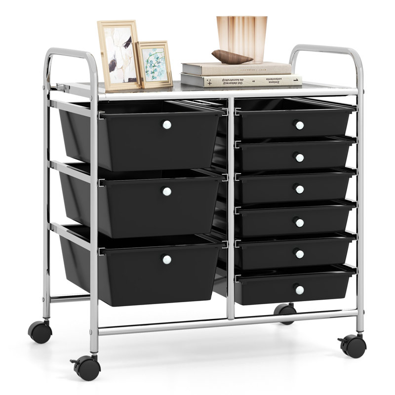 9 Drawer Storage Drawer, Black