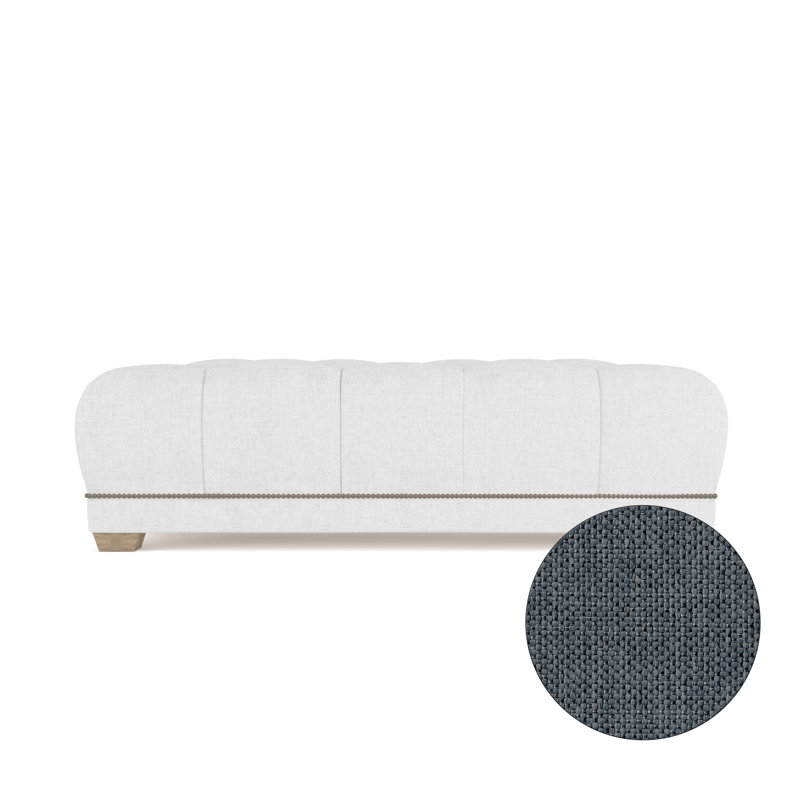 Hudson Ottoman, Plush Velvet Oyster, Weathered