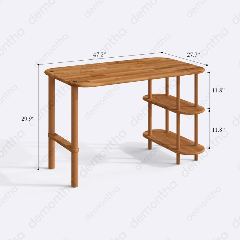 Bureau d'écriture en bois de hêtre massif Luka, H 29,9 po x l 47,2 po x P 27,5 po