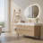 35.4" Modern Bathroom Vanity with Undermount Sink, Sintered Stone Top, Waterproof Multi-layer Solid Wood, 4 Drawers Storage, Free-standing/Wall-Mounted