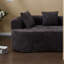 Canapé moderne en forme de croissant, tissu chenille noir, ensemble de salon confortable