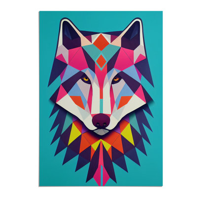 Colourful Abstract Wolf - Wall Art