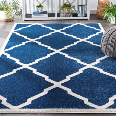 Ammundsen Geometric Navy/Beige Area Rug
