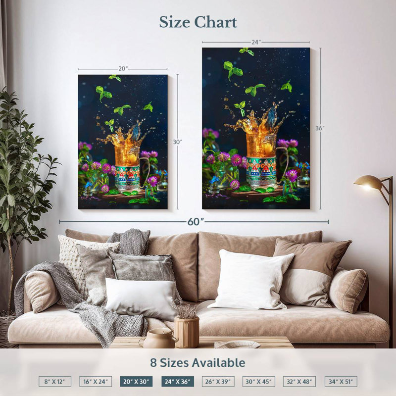Yarlin Tea Splash, 36" H x 24" W