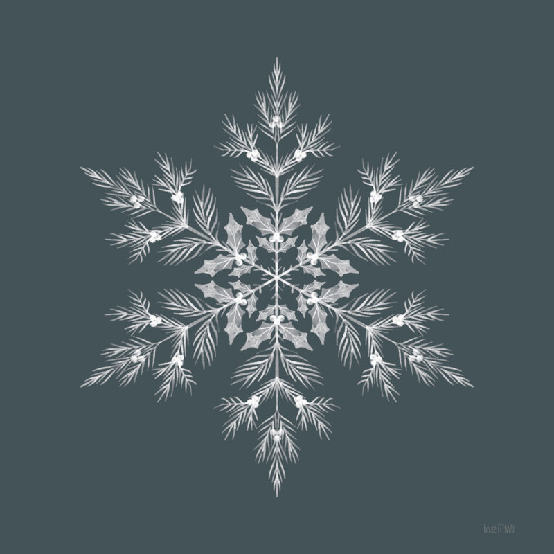 Flocon de neige bleu de Noël II, H 36 po x l 36 po