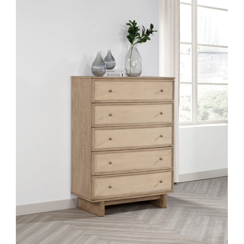 Commode de chambre à coucher à 5 tiroirs Kailani