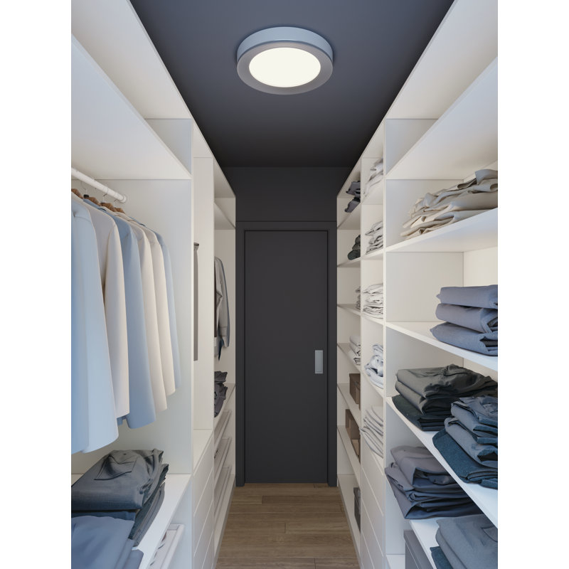 Maupin Acrylic Flush Mount, Satin Nickel, 2" H x 12" W x 12" D