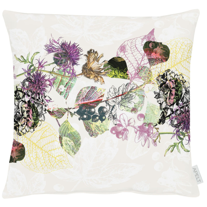 Floral Square Cushion, 48cm H x 48cm W x 5cm D