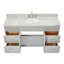 Ensemble de meuble-lavabo simple autoportant 67 po avec plateau en marbre de Carrare Abell-93068126